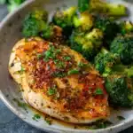 Elevated Baked Chicken Breast with Steamed Broccoli